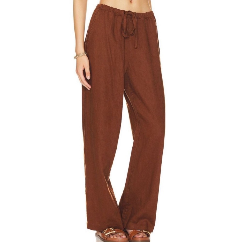 linen pants- brown main image 0